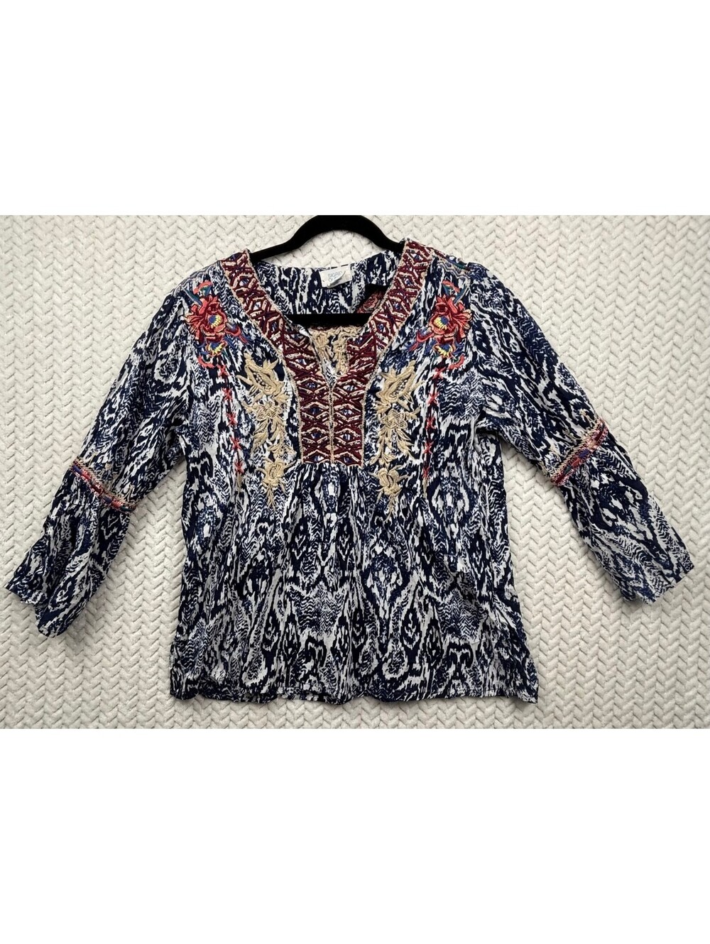 Sigrid Olsen Embroidered Modal Blouse Size S